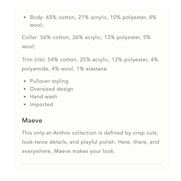 NWT Size XL - Anthropologie Oversized Graphic Monogram Sweater (NWT US$ 158) - Picture 9 of 16